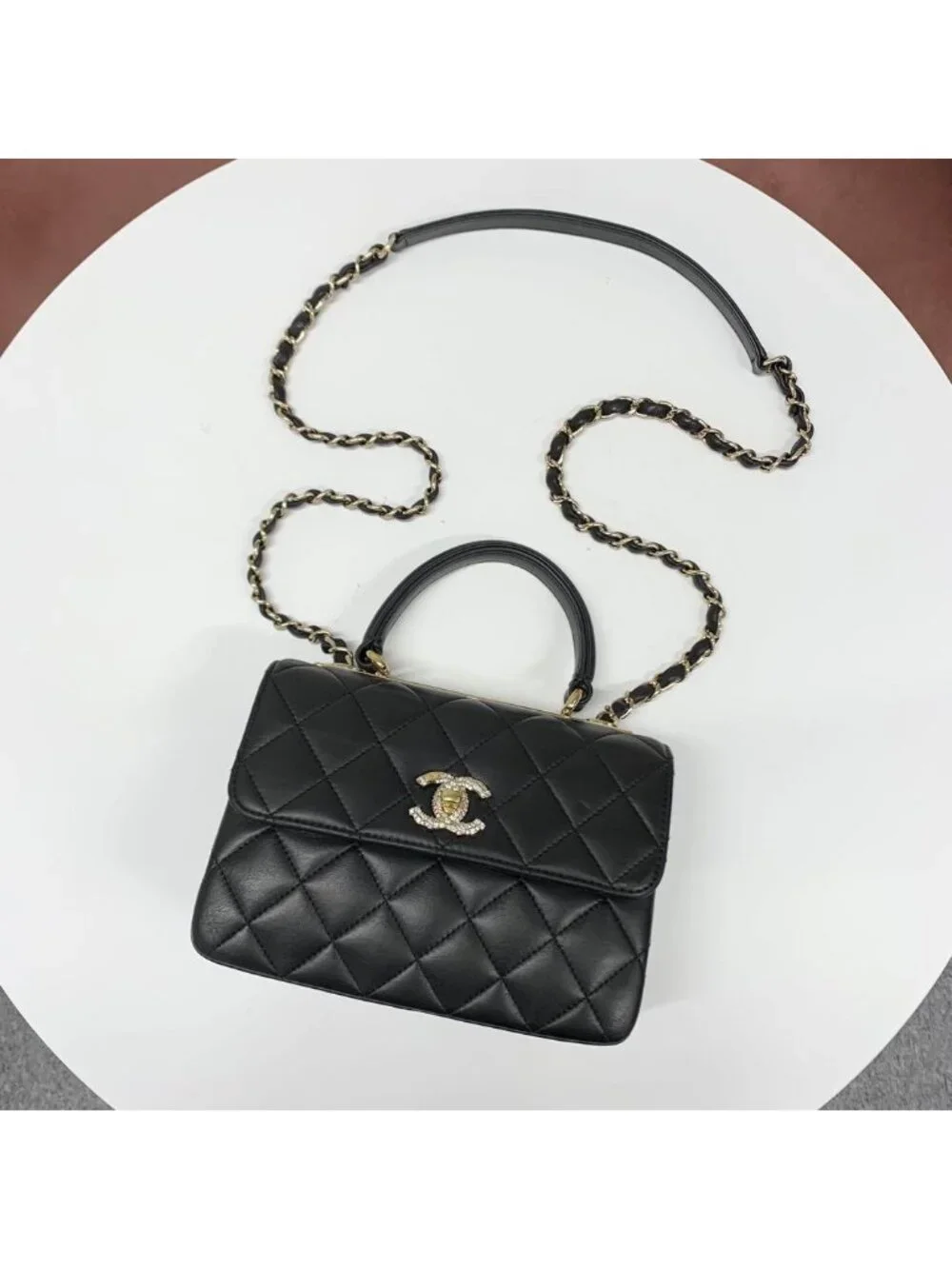 Chanel Top Handle Quilted CC Logo Chain